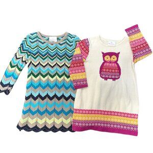 Bundle of Two Hanna Andersson Sweater Dresses 3T